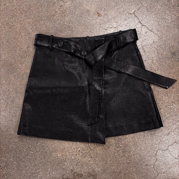 Modern Citizen Tanner Vegan Leather Wrap Skirt - Picture 4 of 11